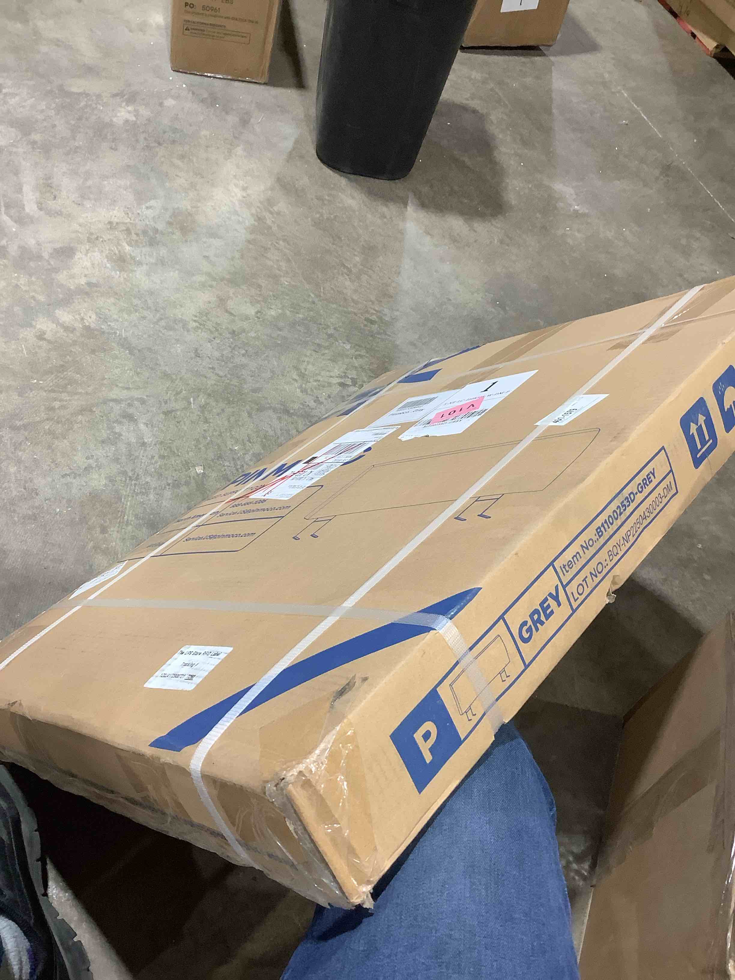 Condition photo showing New/Like New for Pinmoco Ergonomic Upholstered Headboard, Queen, grey