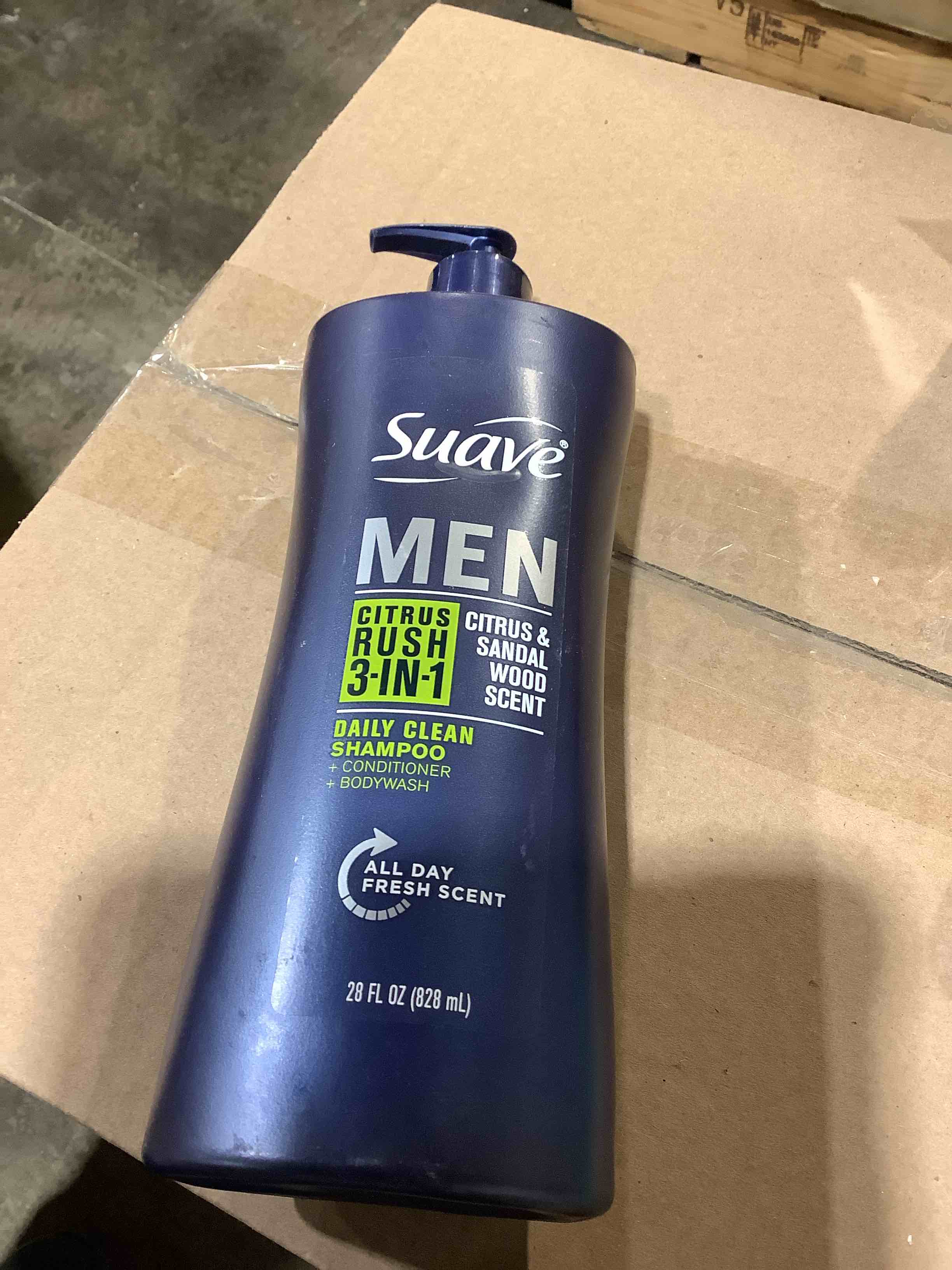 Condition photo showing New/Like New for Suave Men Citrus Rush 3-in-1 Shampoo  Conditioner & Body Wash  Daily Clean  Citrus & Sandalwood  28 fl oz, in office
