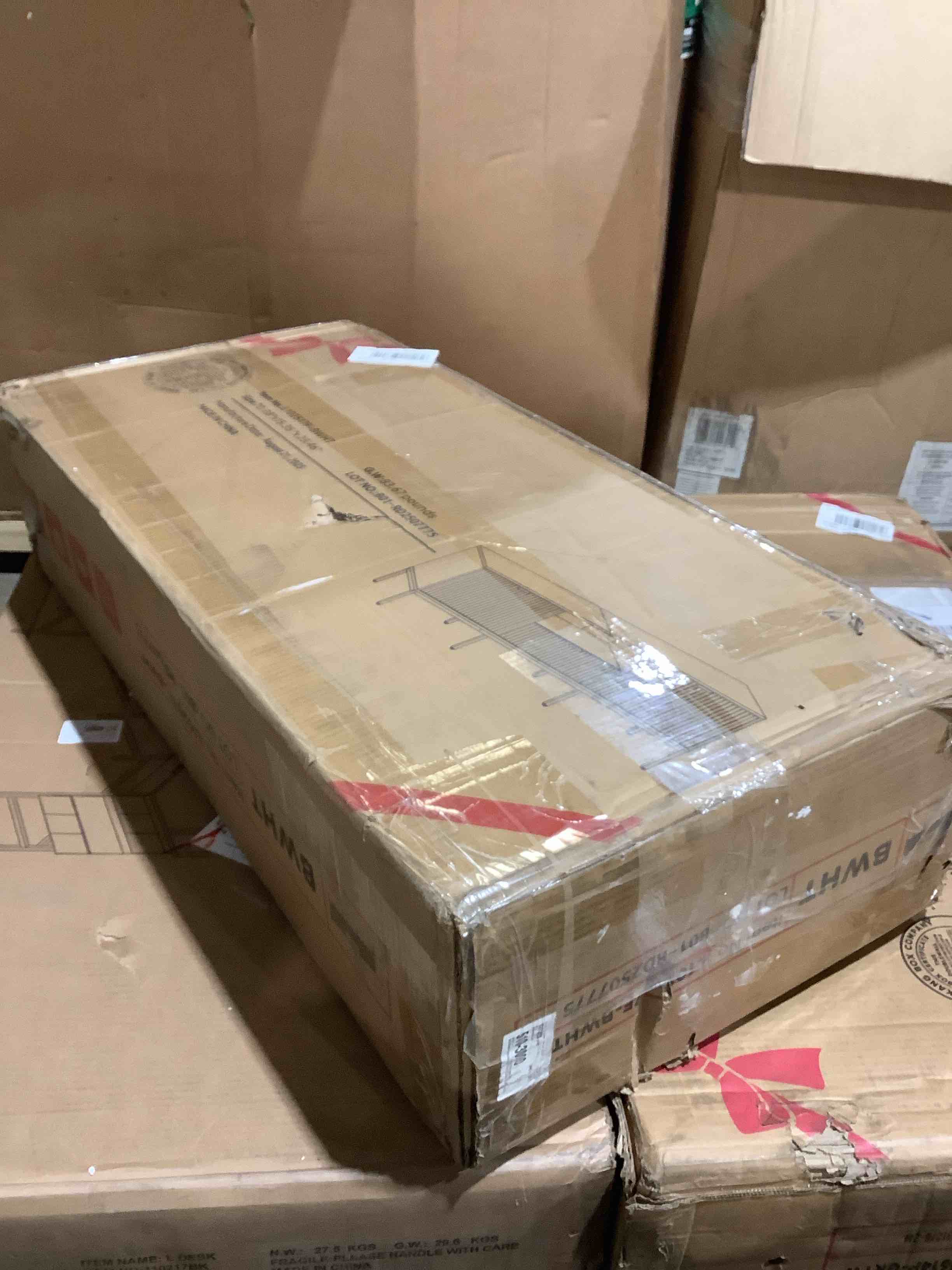 Condition photo showing Good Condition for Bestier 70-inch Modern High-Gloss Fluted TV Stand with LED Lights in Bright White