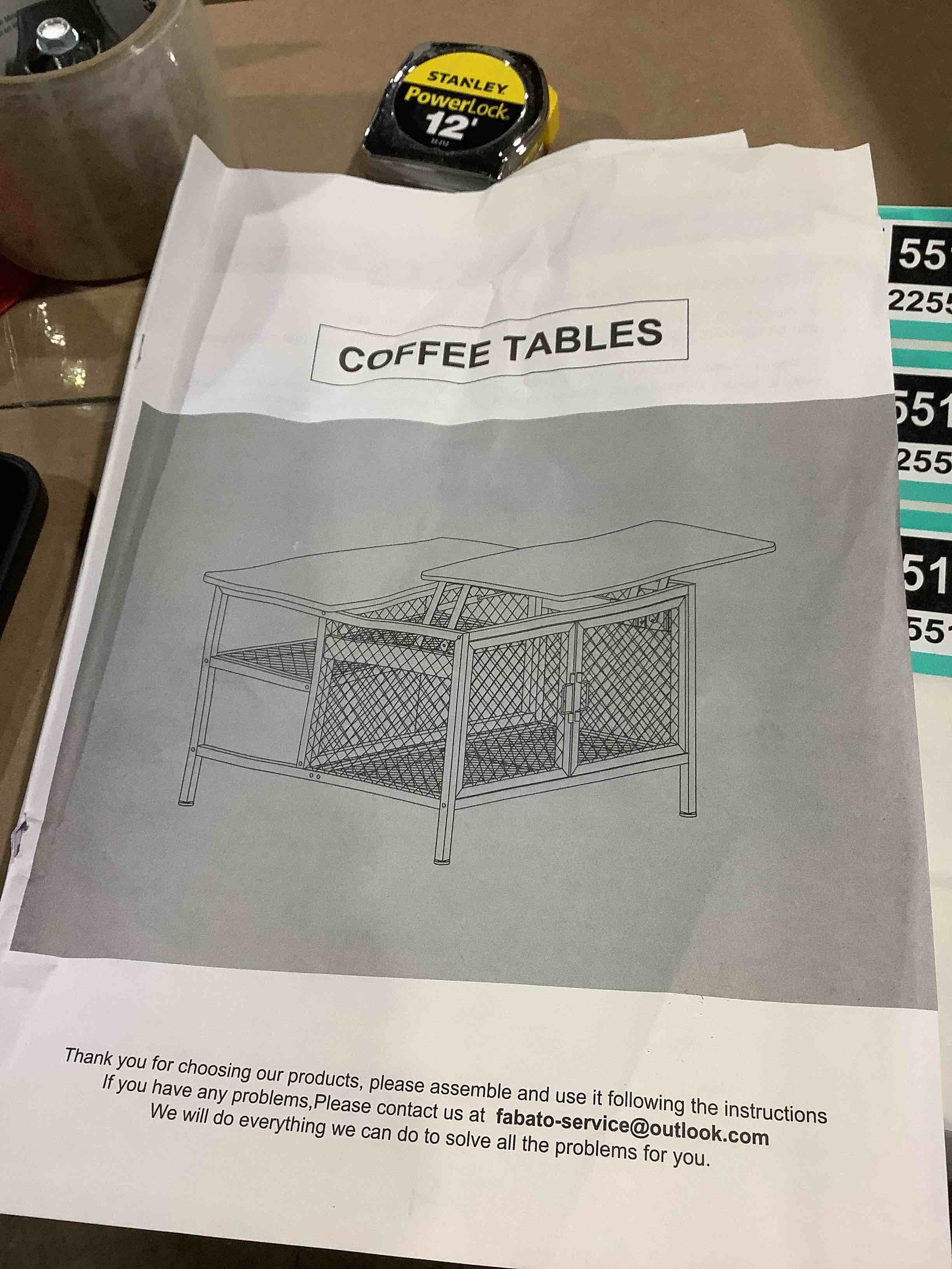 Condition photo showing Good Condition for  Farmhouse lift up metal coffee table white