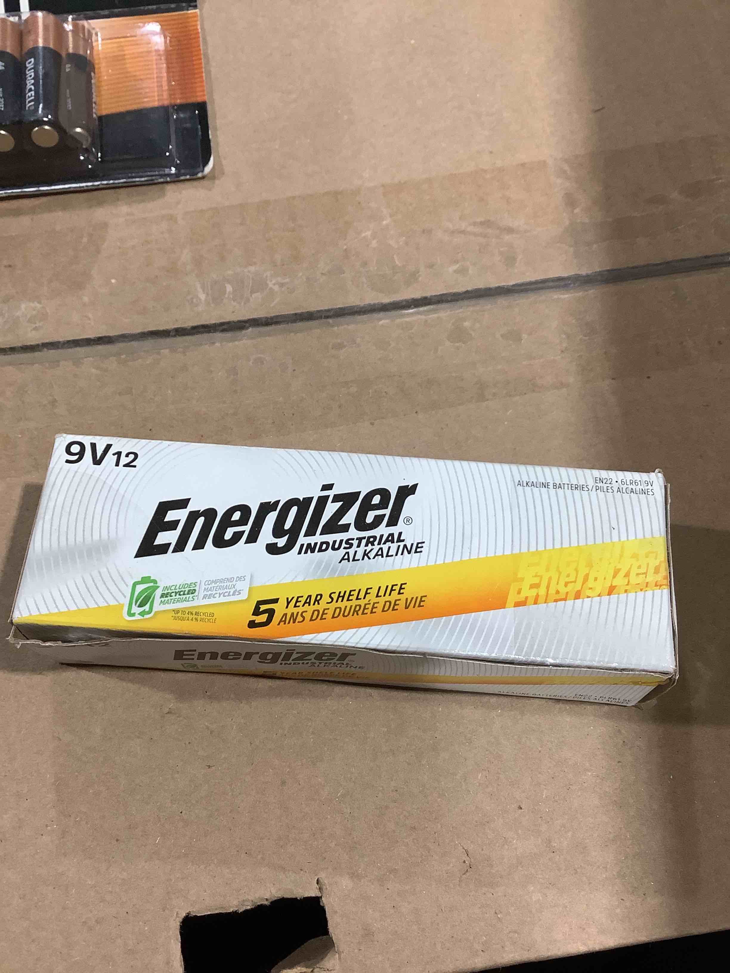 Condition photo showing New/Like New for Energizer Industrial Alkaline Battery  9 Volts  12-Pack