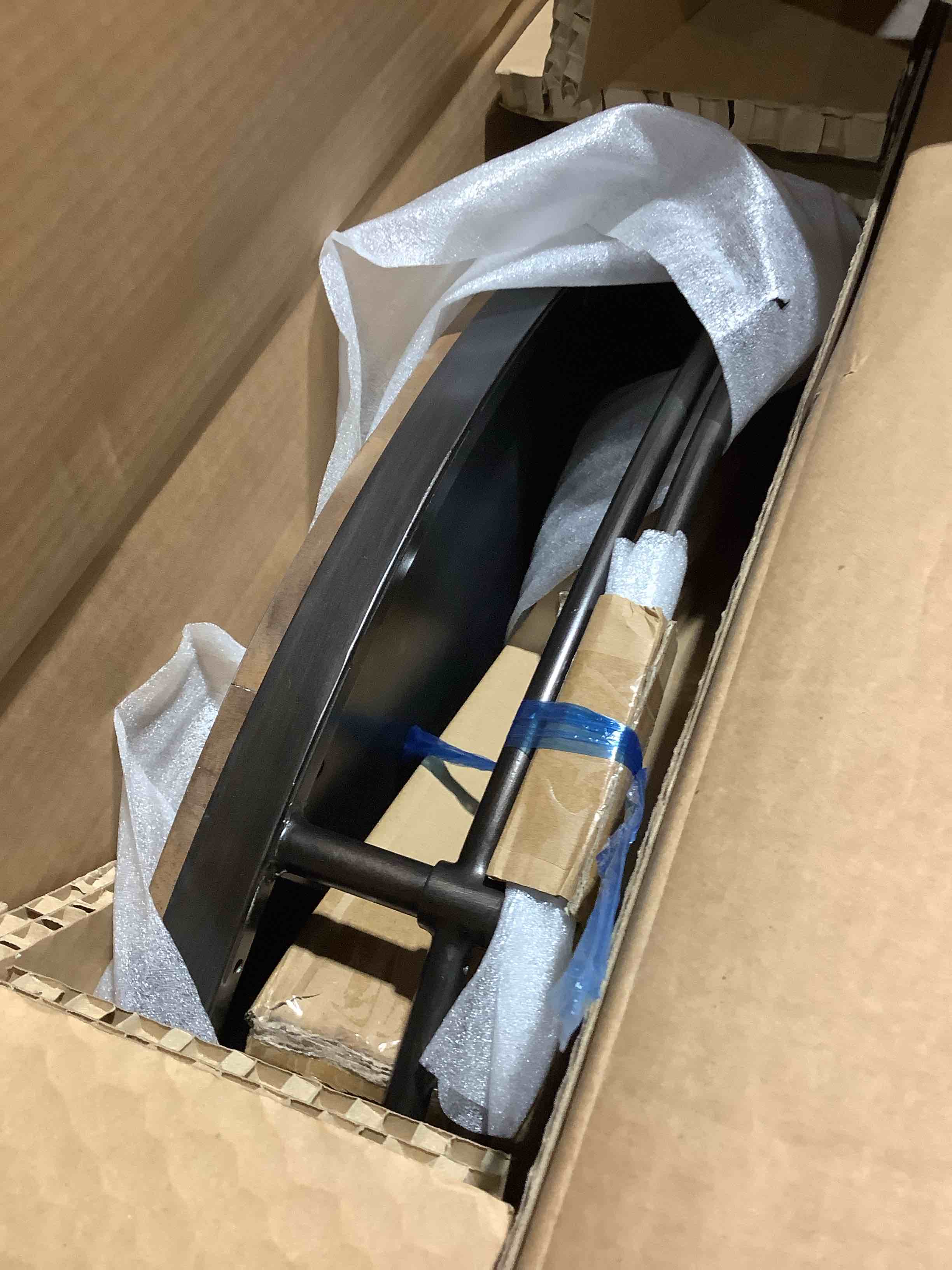 Condition photo showing New/Like New for St. Armand round cocktail table solid wood top coffee table.