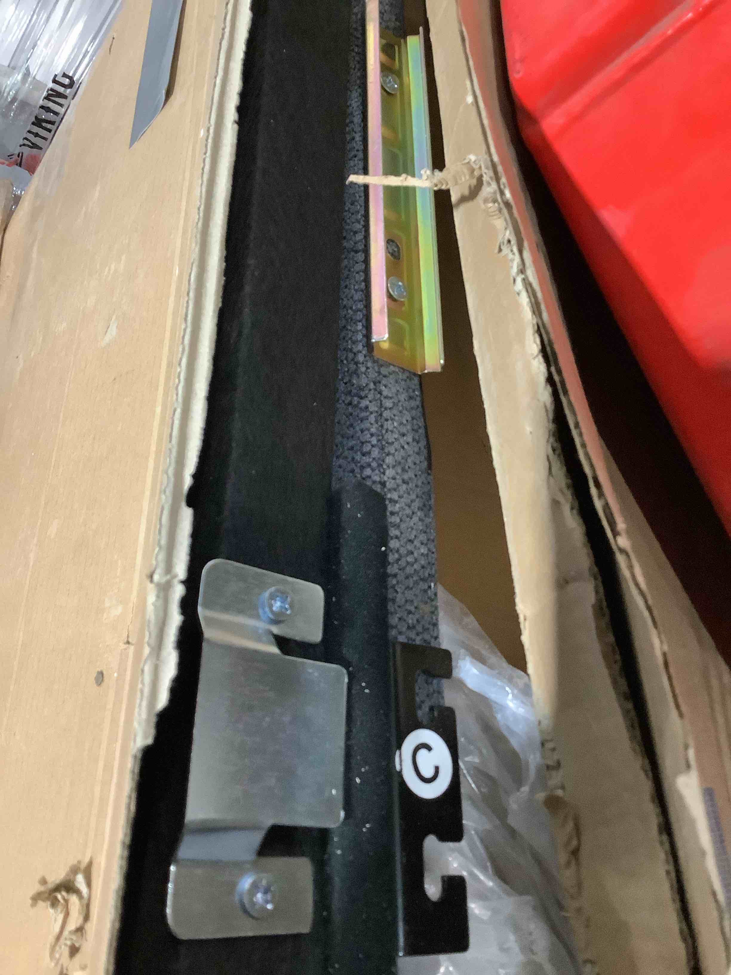 Condition photo showing Good Condition for Brooklington 89" upholstered Gray/Black Sofa, incomplete 