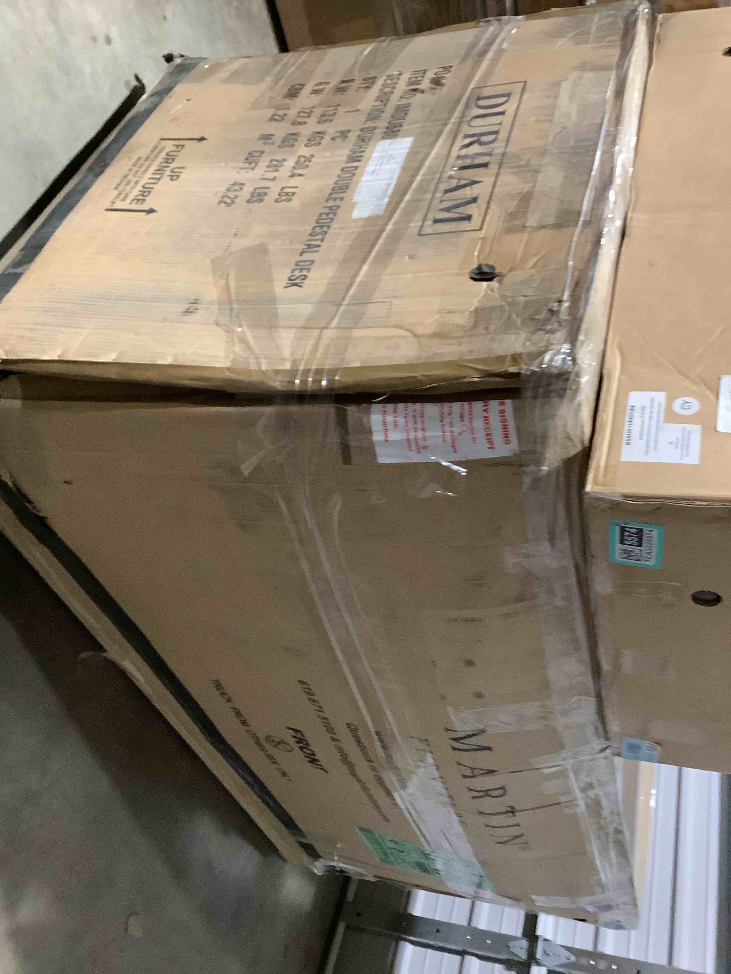 Condition photo showing New/Like New for Durham Double Pedestal Desk