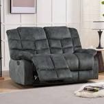 Edilmar 61.8" Wide Modern and super soft manual reclining loveseat, dark green