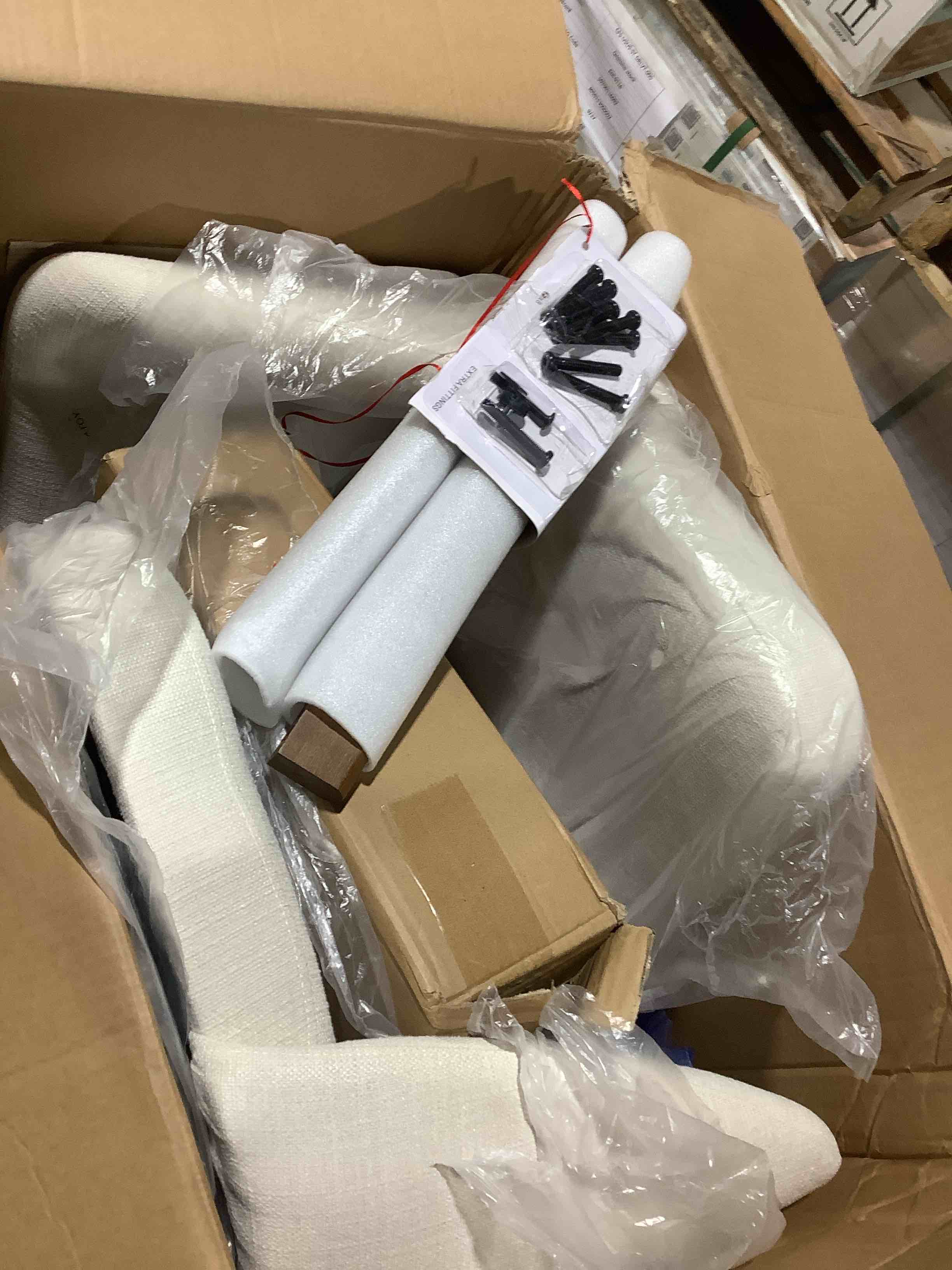 Condition photo showing New/Like New for Beige, upholstered, dining chairs, 2 count