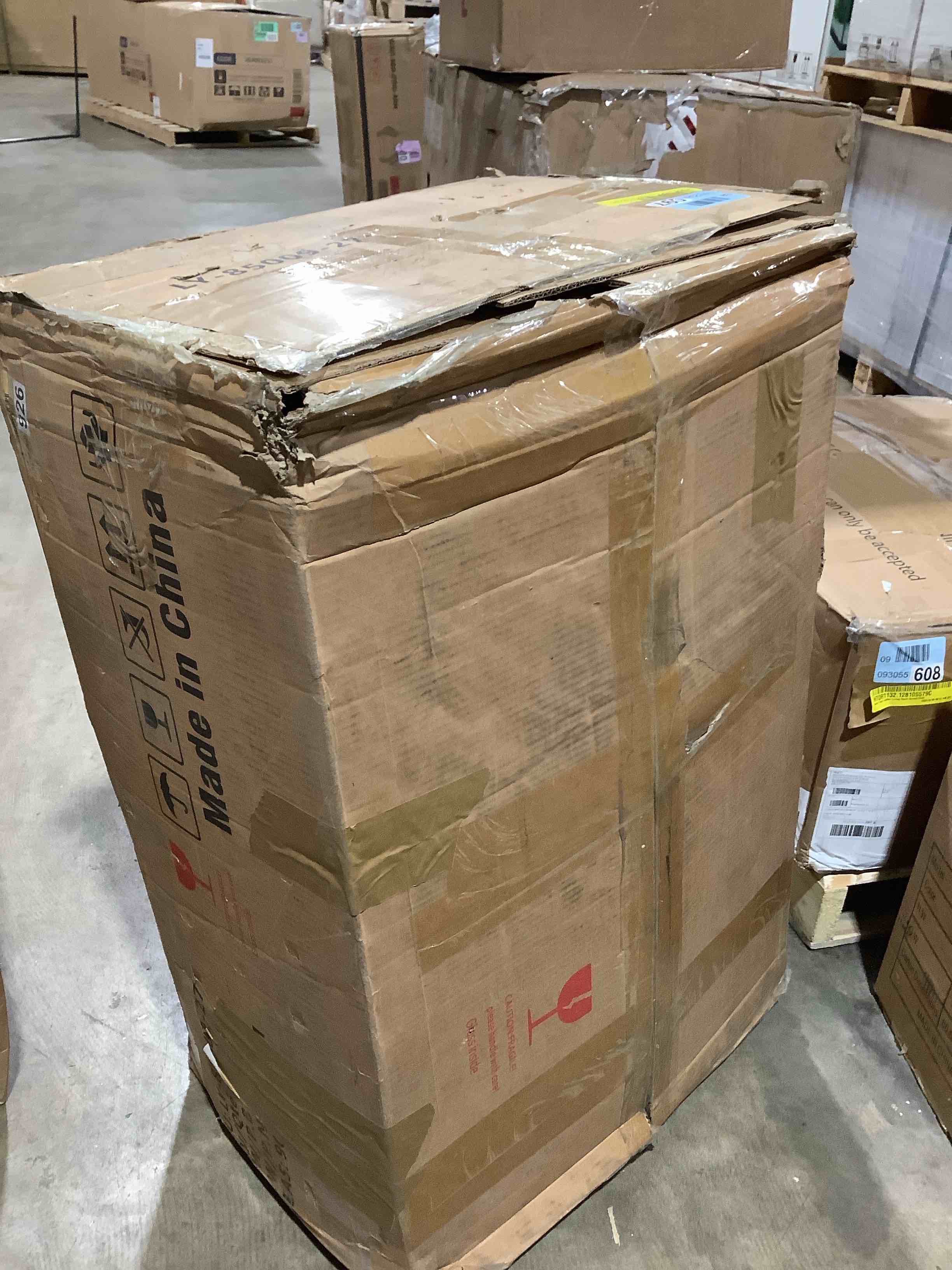 Condition photo showing As Is for Black make up vanity with three lighting colors, gold legs