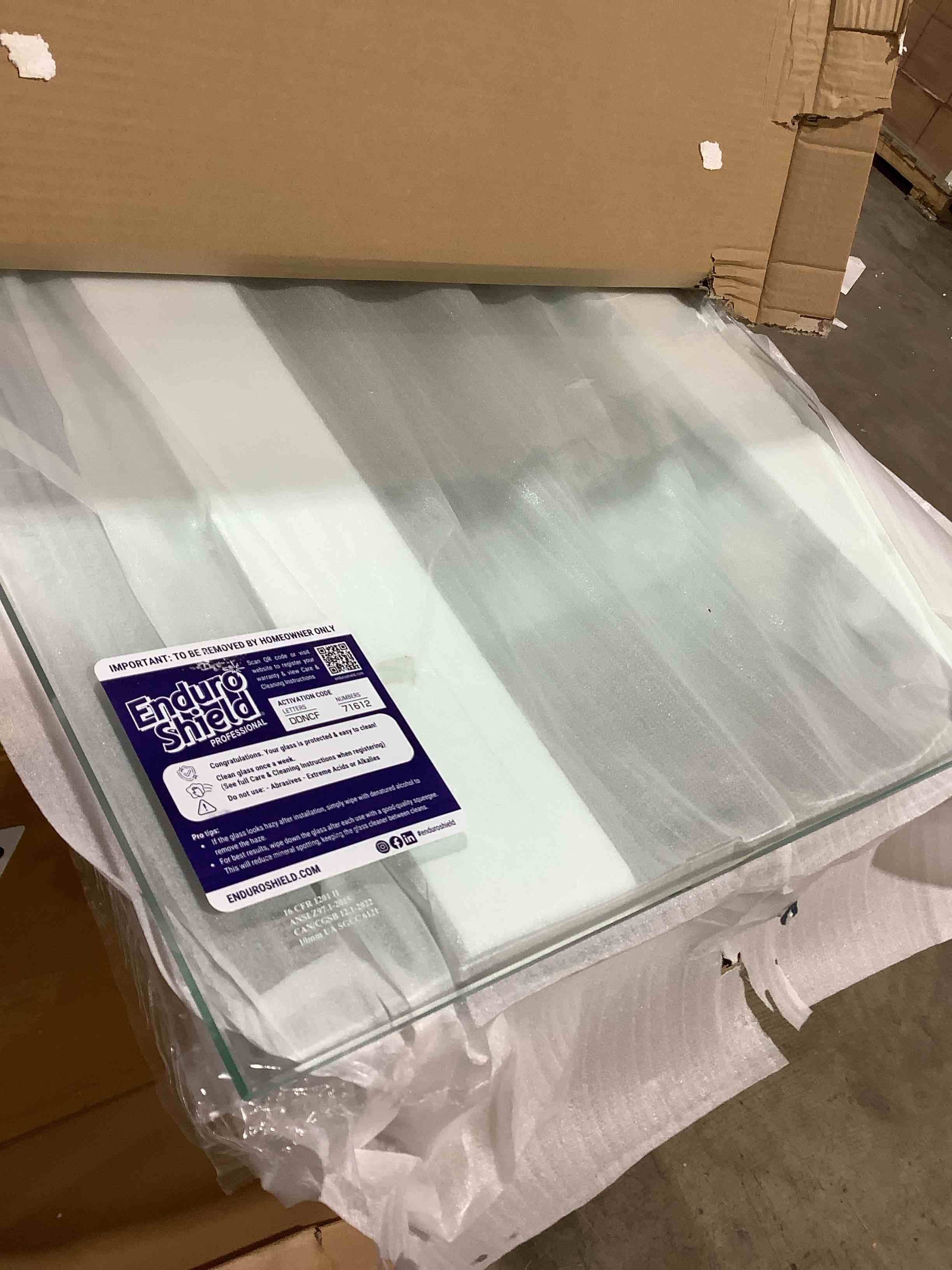 Condition photo showing Good Condition for 80" x 52" Langham XL rectangular double door at 26" each shower enclosure glass