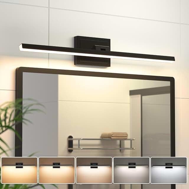 One light dimmable, LED bath, bar, vanity, light black