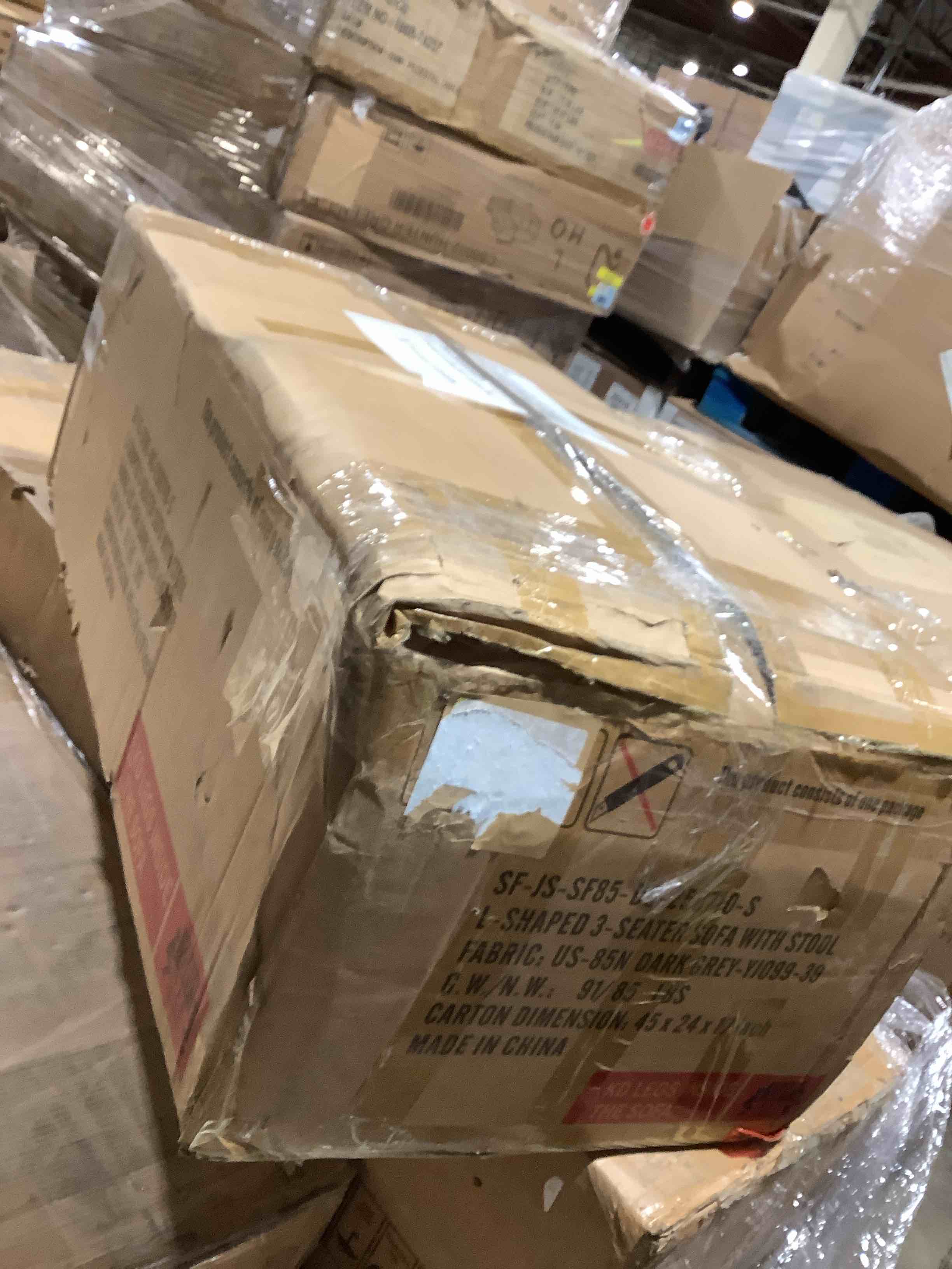 Condition photo showing Good Condition for Kainon 73.6" Upholstered gray 3 seater Sofa Couch, incomplete 