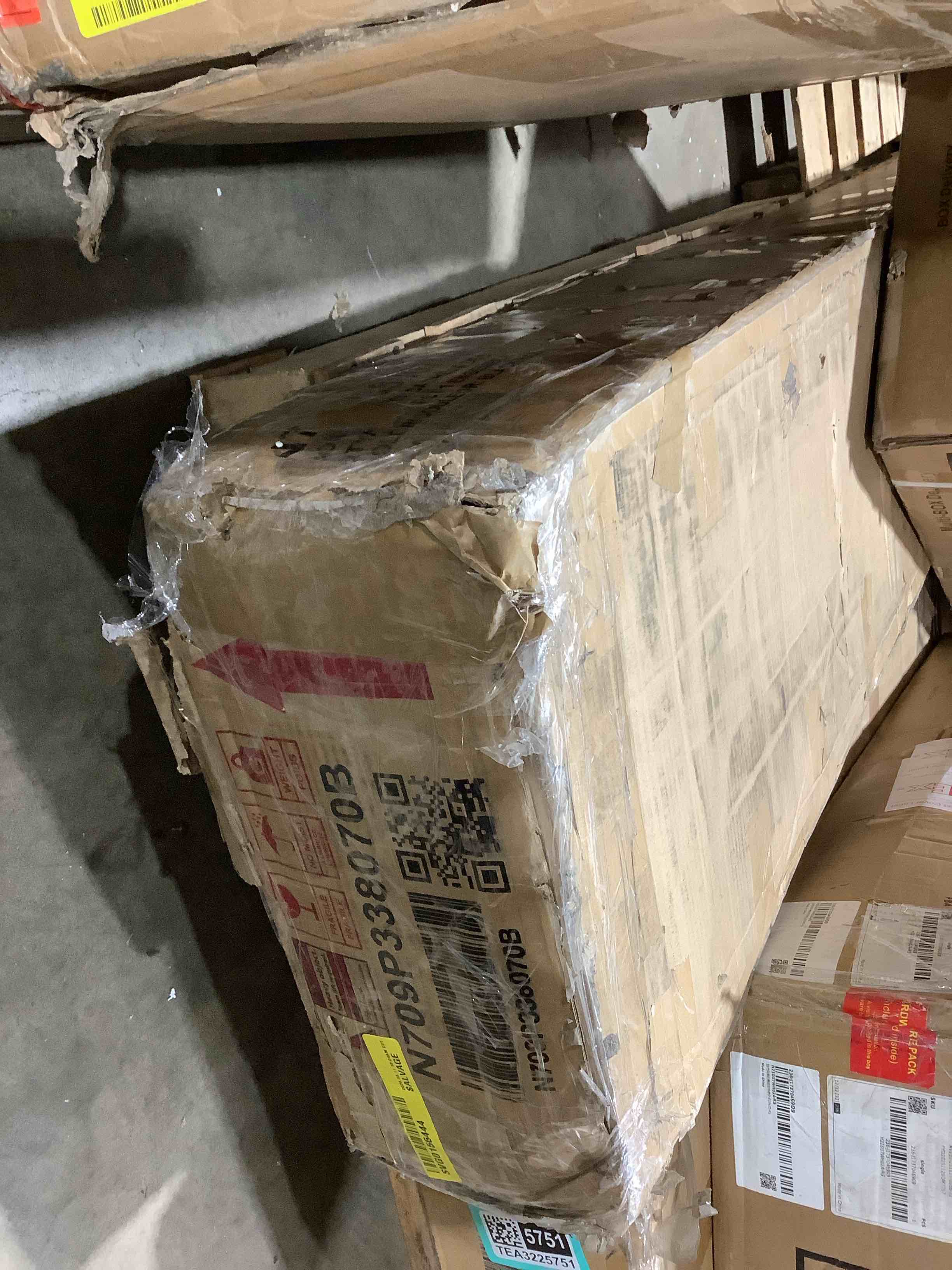 Condition photo showing Good Condition for Full Size Metal Loft Bed with Storage Shelves,Cabinets and Wardrobe,Black, incomplete 