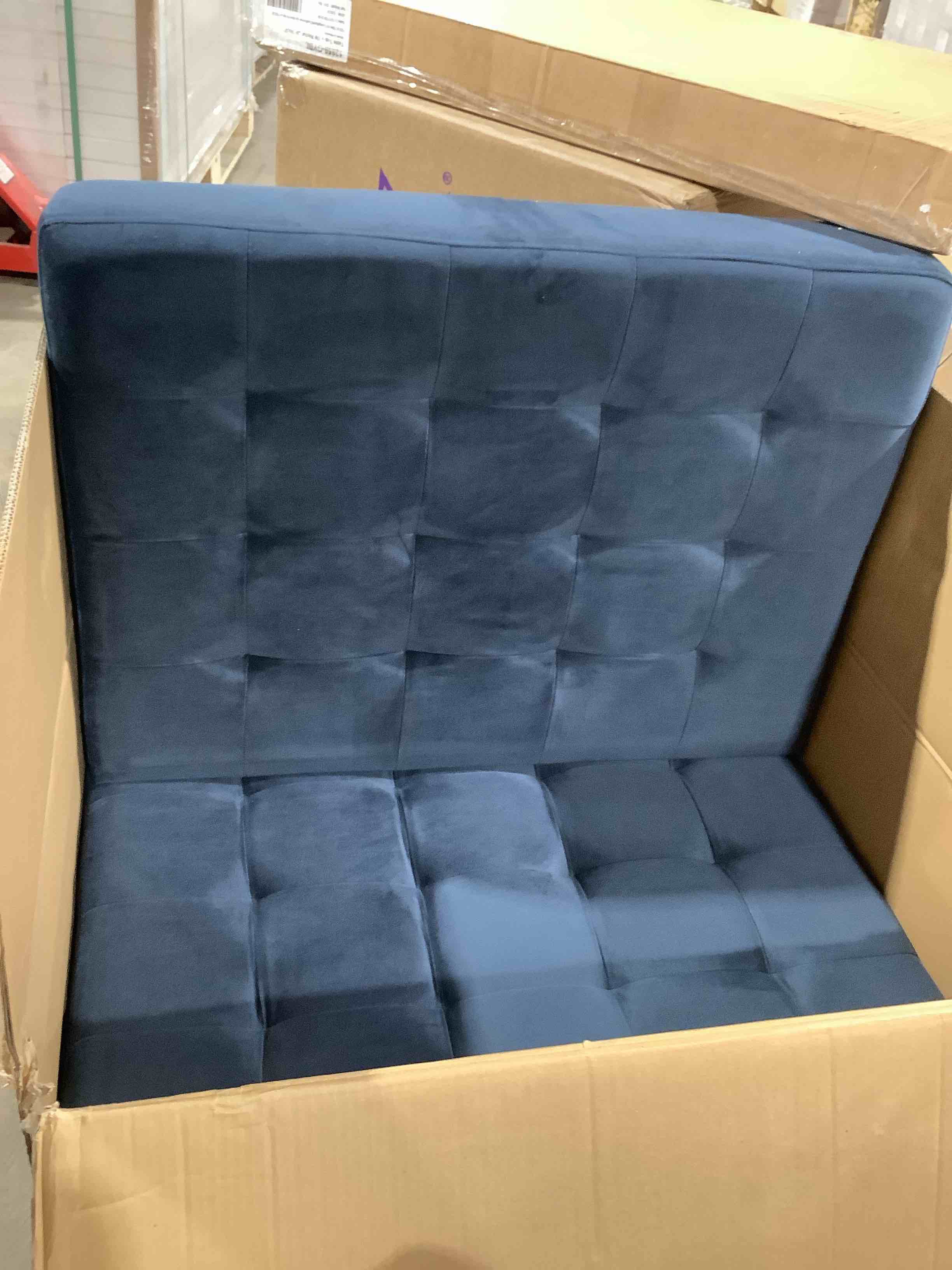 Condition photo showing Good Condition for Royal blue sofa D2301, incomplete 