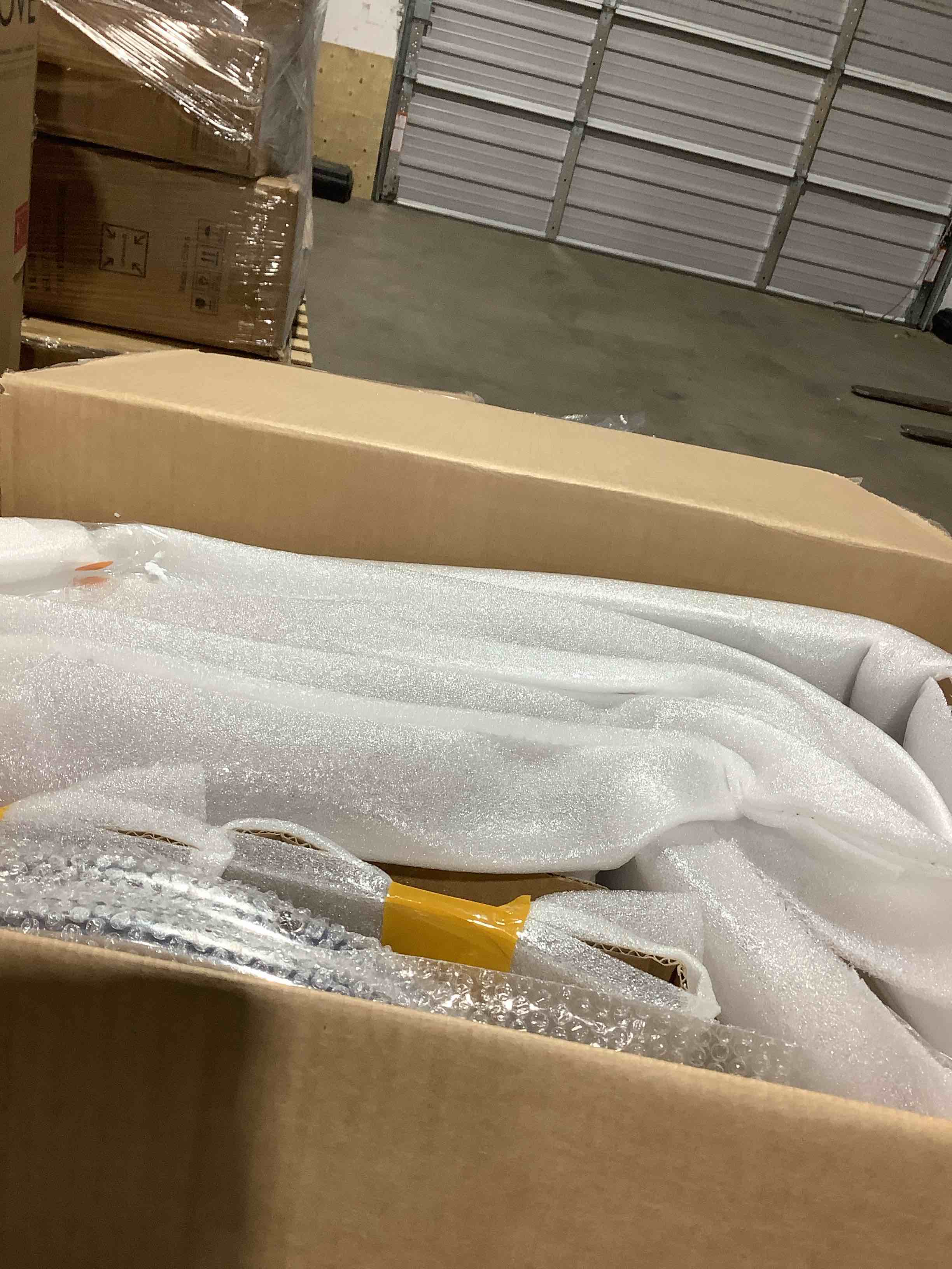 Condition photo showing New/Like New for Swivel Upholstered Counter & Bar Stool With Solid Wood Frame and L-Shaped PU Leather Back (Set of 2)