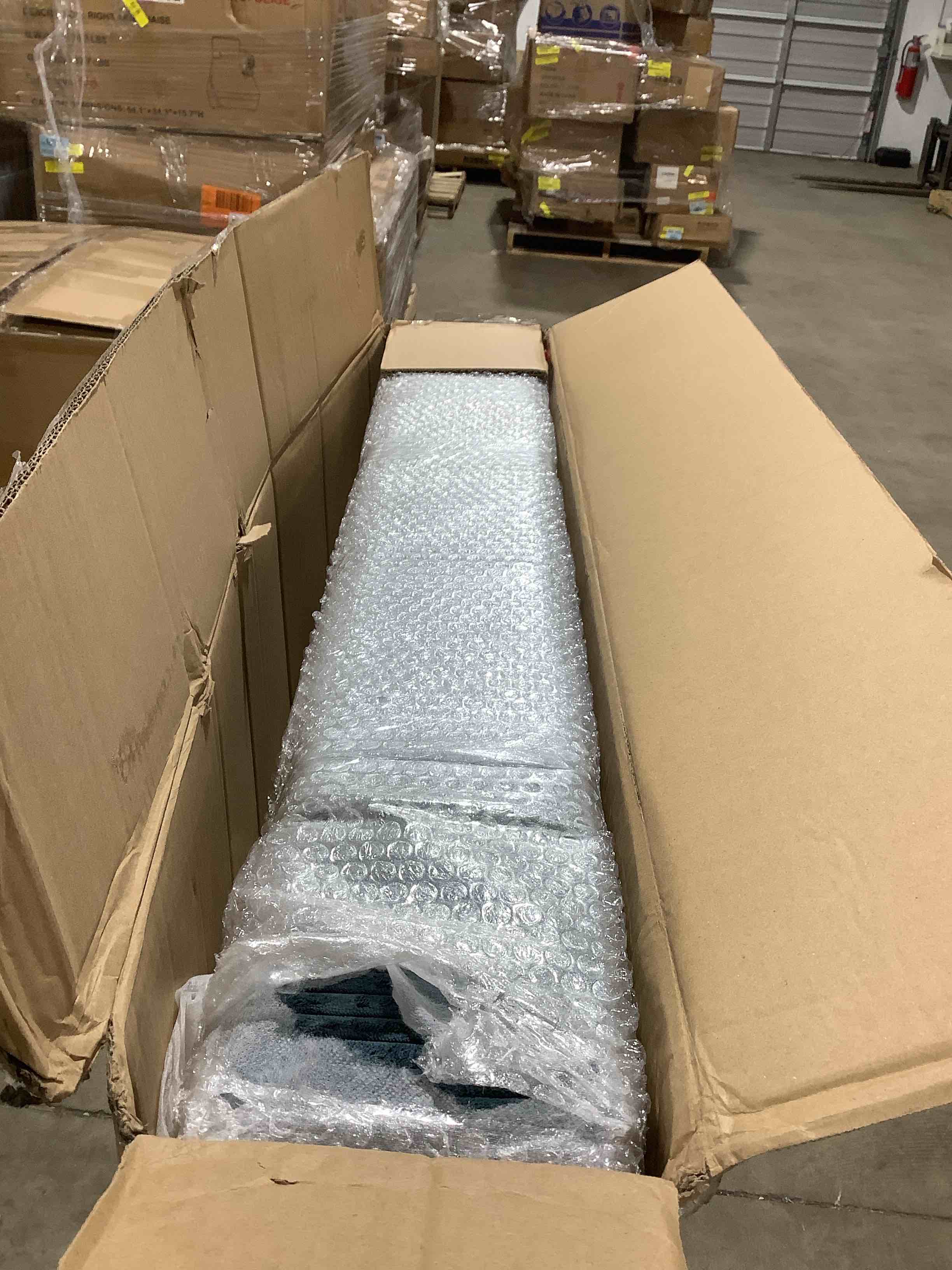 Condition photo showing Good Condition for Upholstery blue Corduroy armless Sectional sofa part, incomplete 