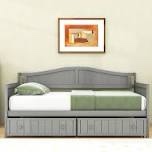 Twin size daybed with storage drawers, gray, incomplete 