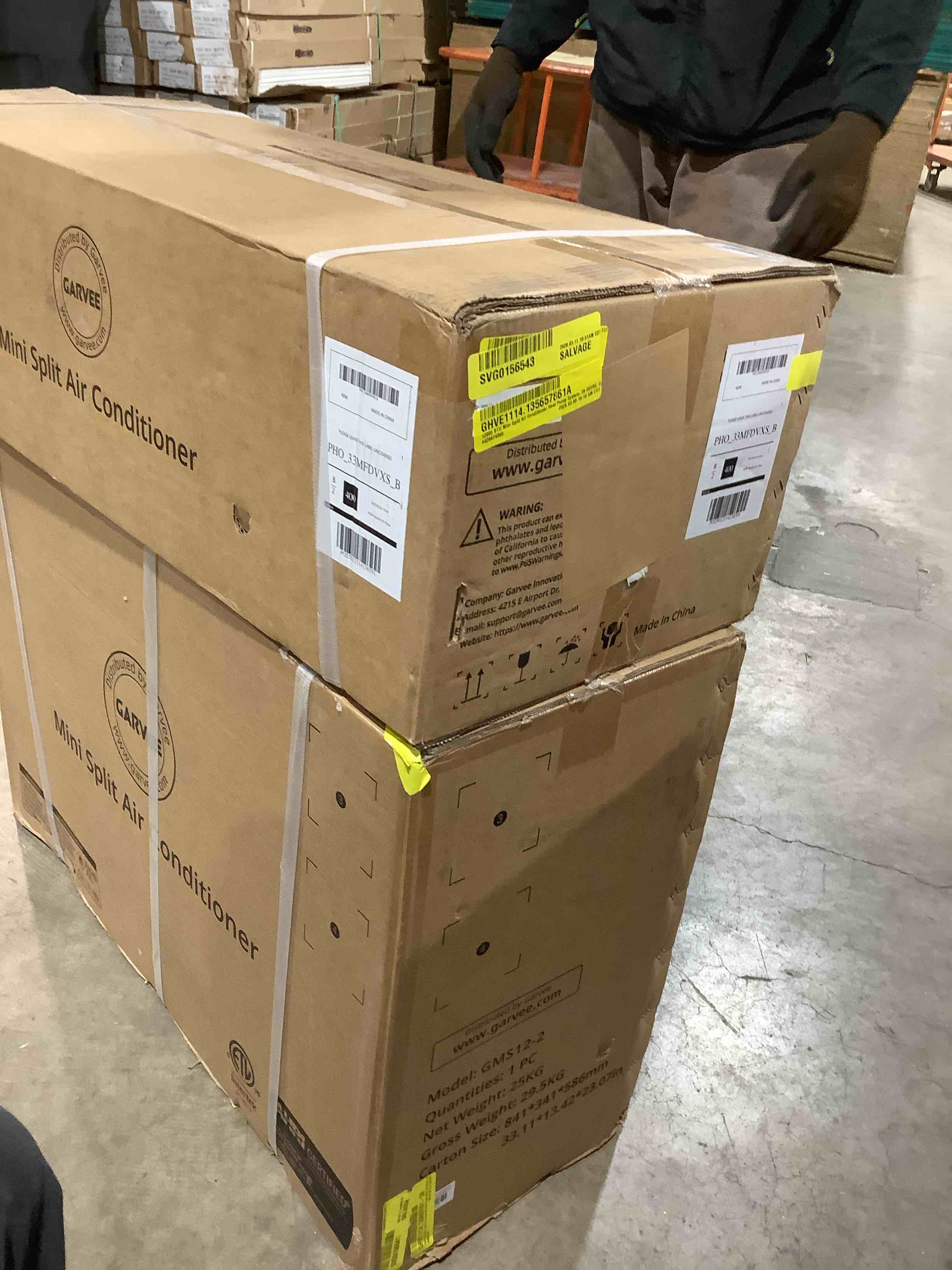 Condition photo showing New/Like New for Garvee Mini Split AC/Heating System With WiFi, 12000 BTU 19 SEER 2 208/230V, pick up 2 boxes