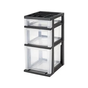 Iris 3 Drawers File Storage Black