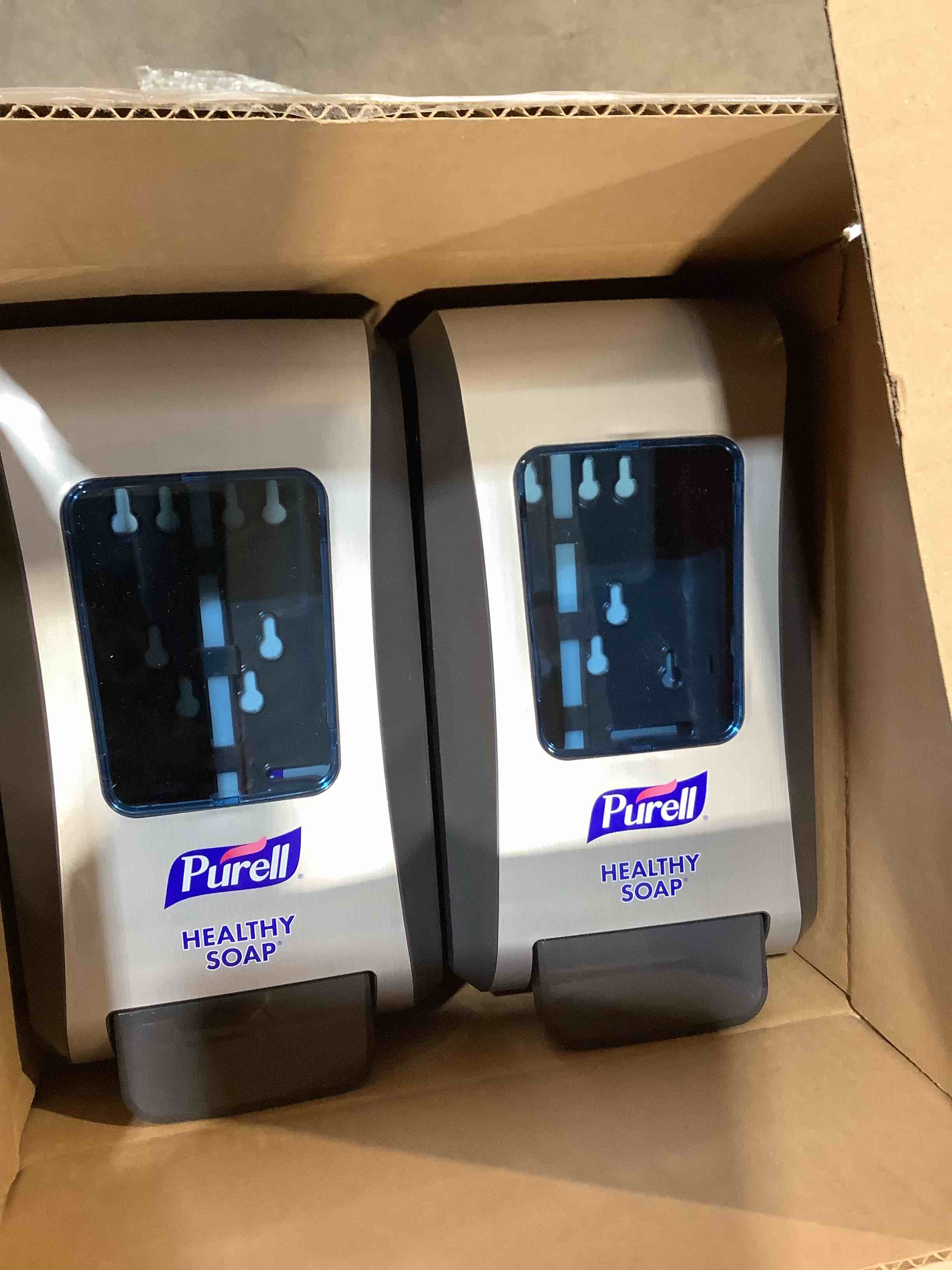 Condition photo showing New/Like New for PURELL FMX-20 HEALTHY SOAP Push-Style Dispenser, Chrome/Black Finish, Dispenser for PURELL FMX-20 2000 mL Foam Soap Refills - (6 packs)