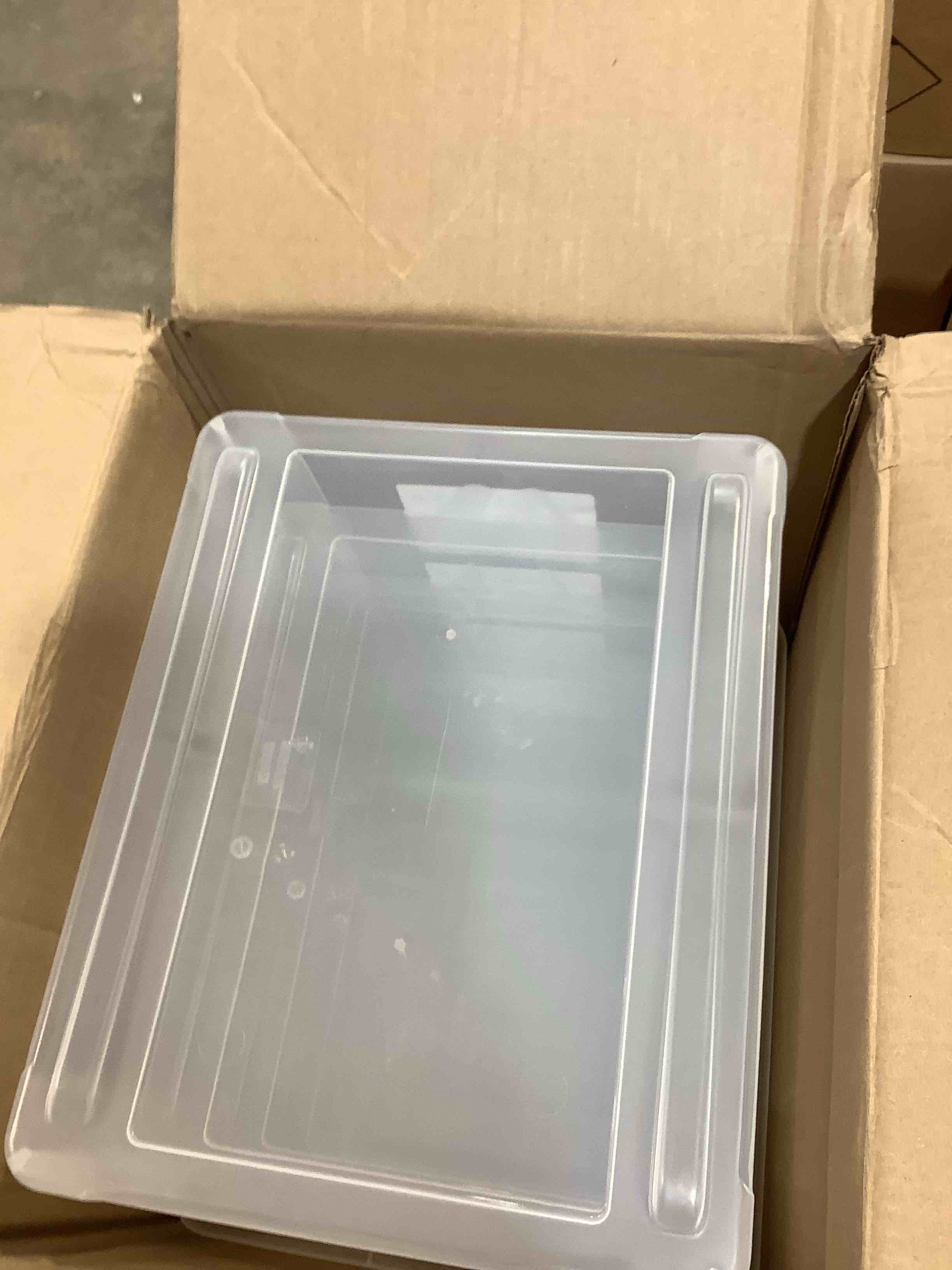 Staples File Box Plastic File Box Snap Letter/Legal Size Clear   4 pack 