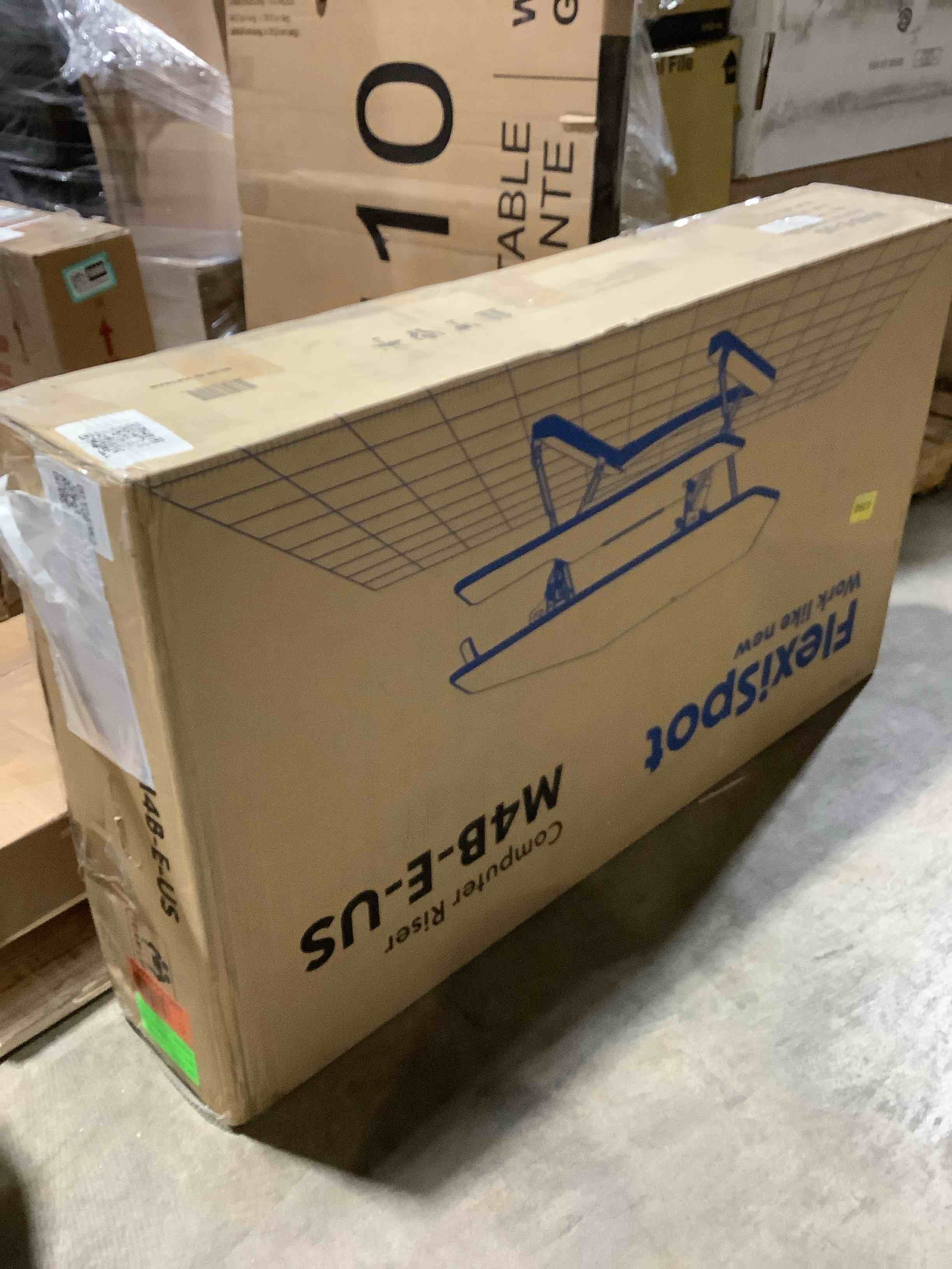 Condition photo showing New/Like New for FlexiSpot Height-Adjustable Standing Desk Riser for Corner Desk, 41"W, Black