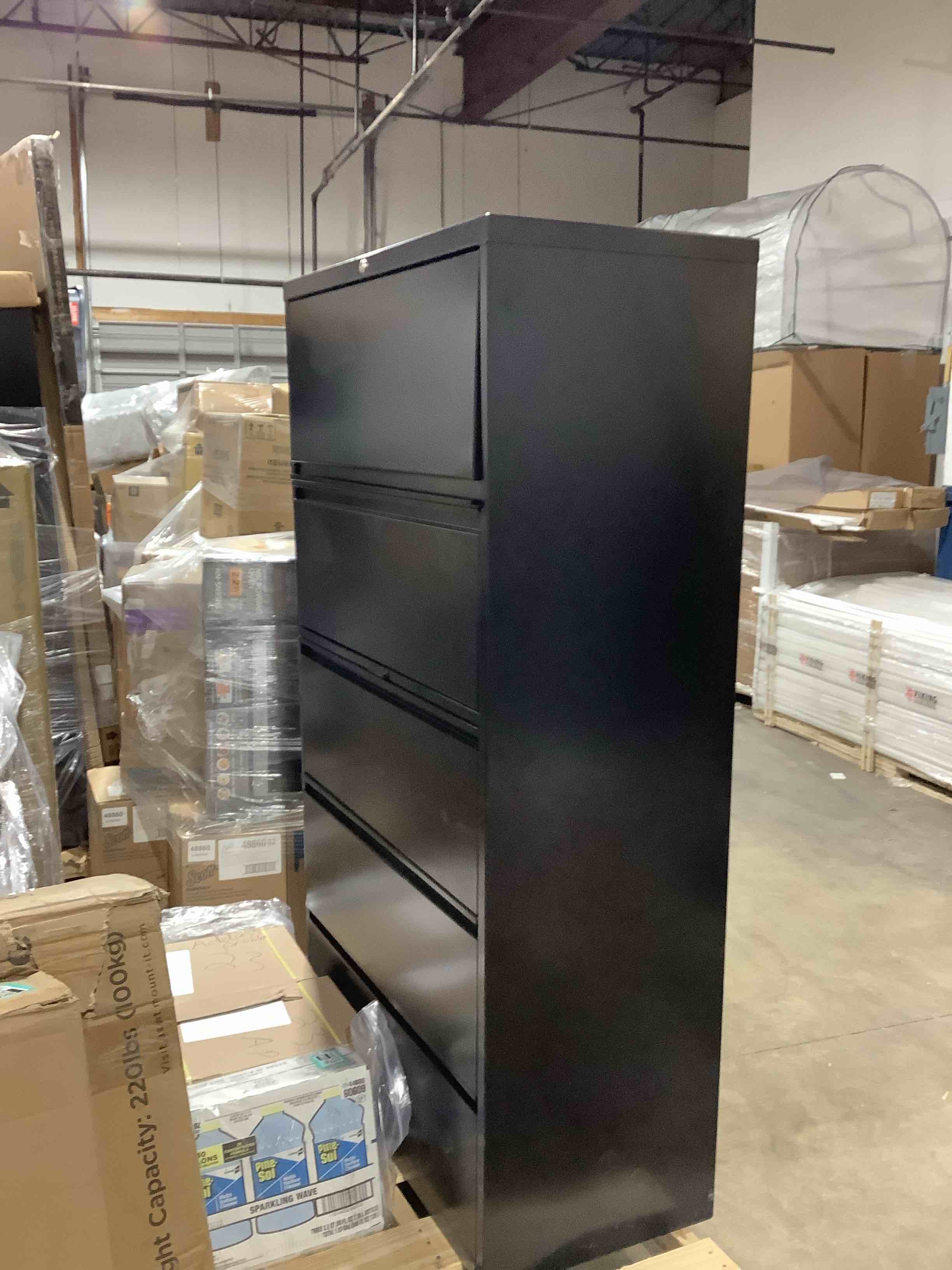 Condition photo showing Good Condition for 5 Drawer Lateral File Cabinet with Lock,Heavy Duty Large Metal Filing Cabinet Home Office Horizontal File Cabinets Wide Steel Cabinet for Legal/Letter Size File,Assembly Required