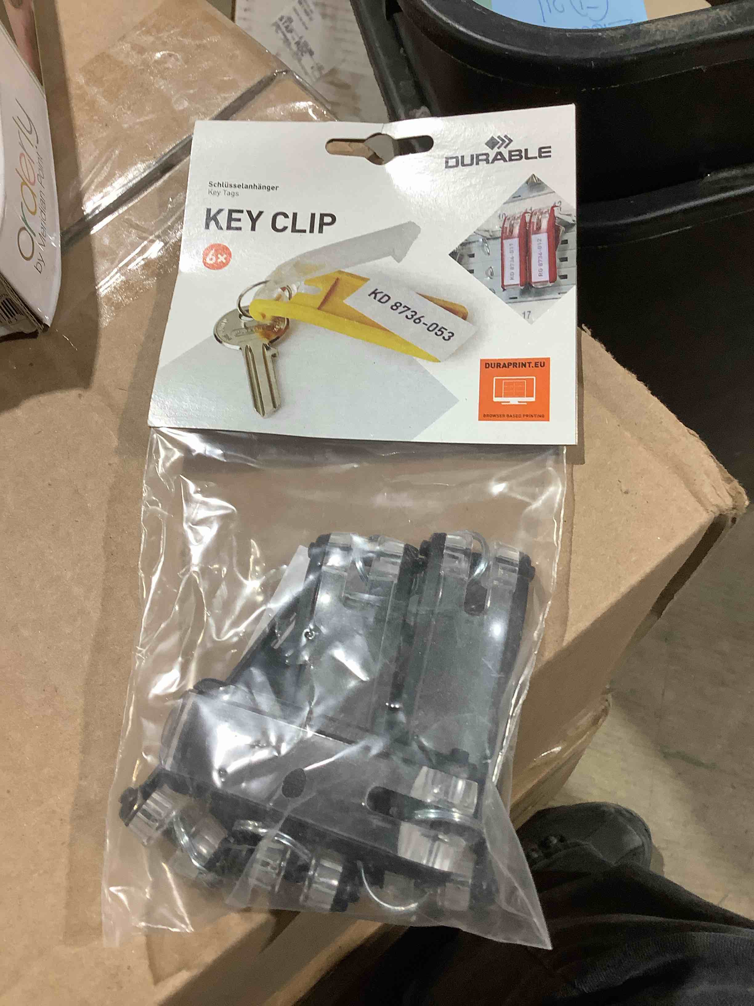 Condition photo showing New/Like New for Durable Key Cabinet Key Clip, Black, 6 ct