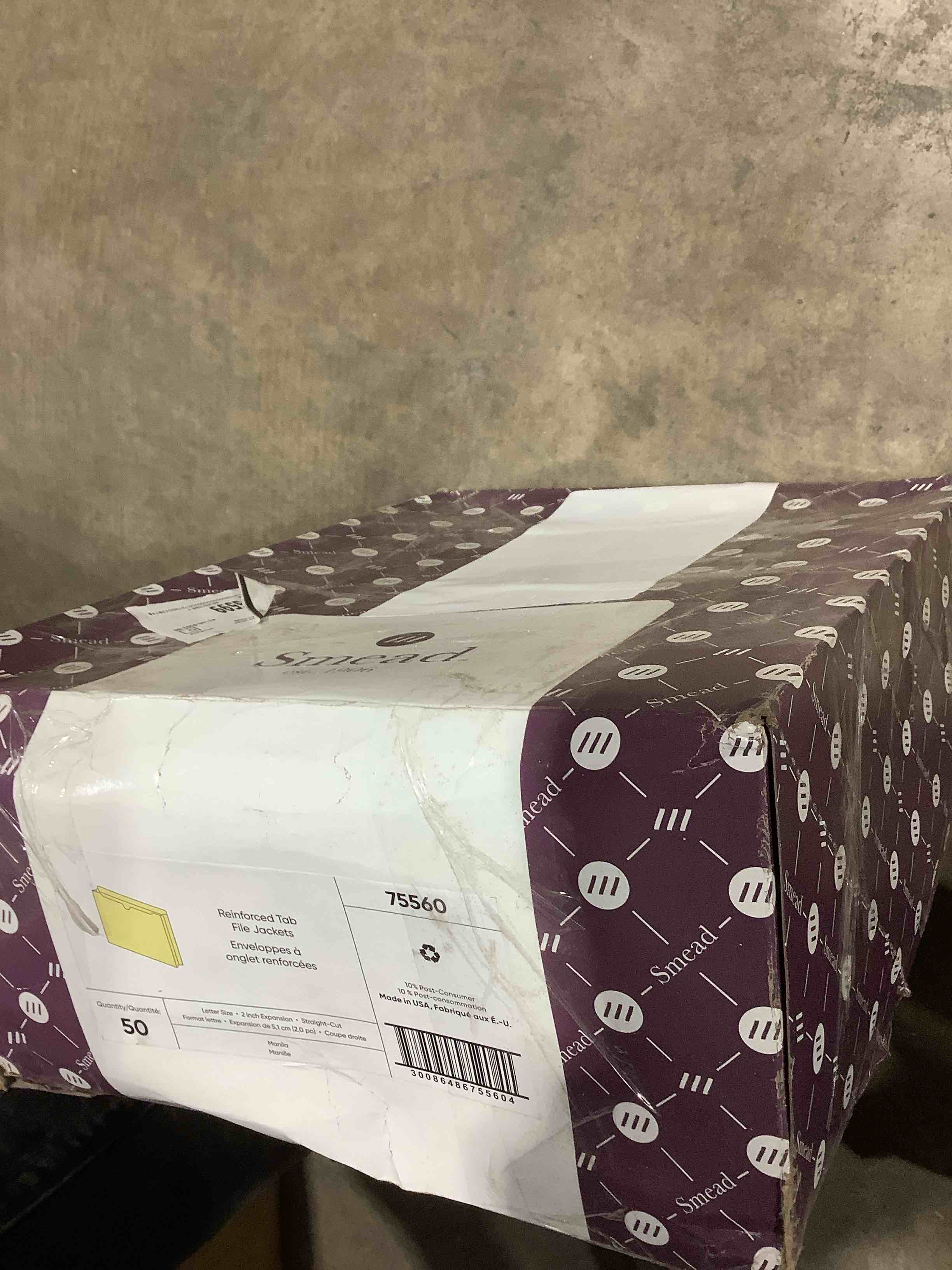 Condition photo showing New/Like New for Smead 75560 Double-Ply Top File Jackets  Two Inch Expansion  Letter  11 Point Manila  50/Box