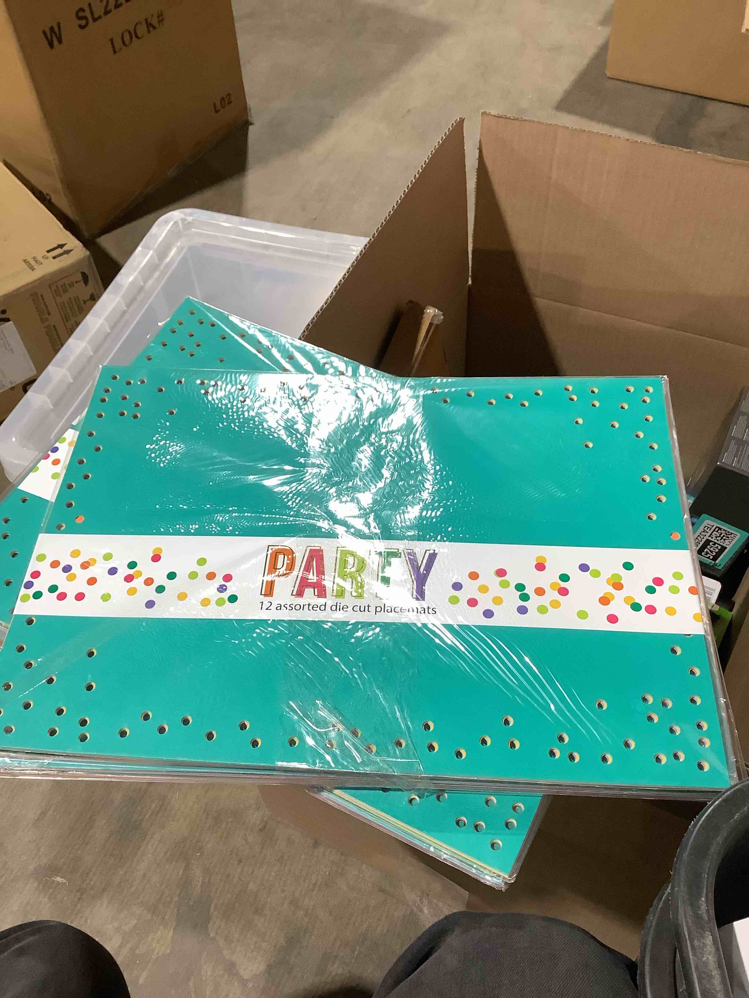 12 assorted die cut party placemats, five bundles