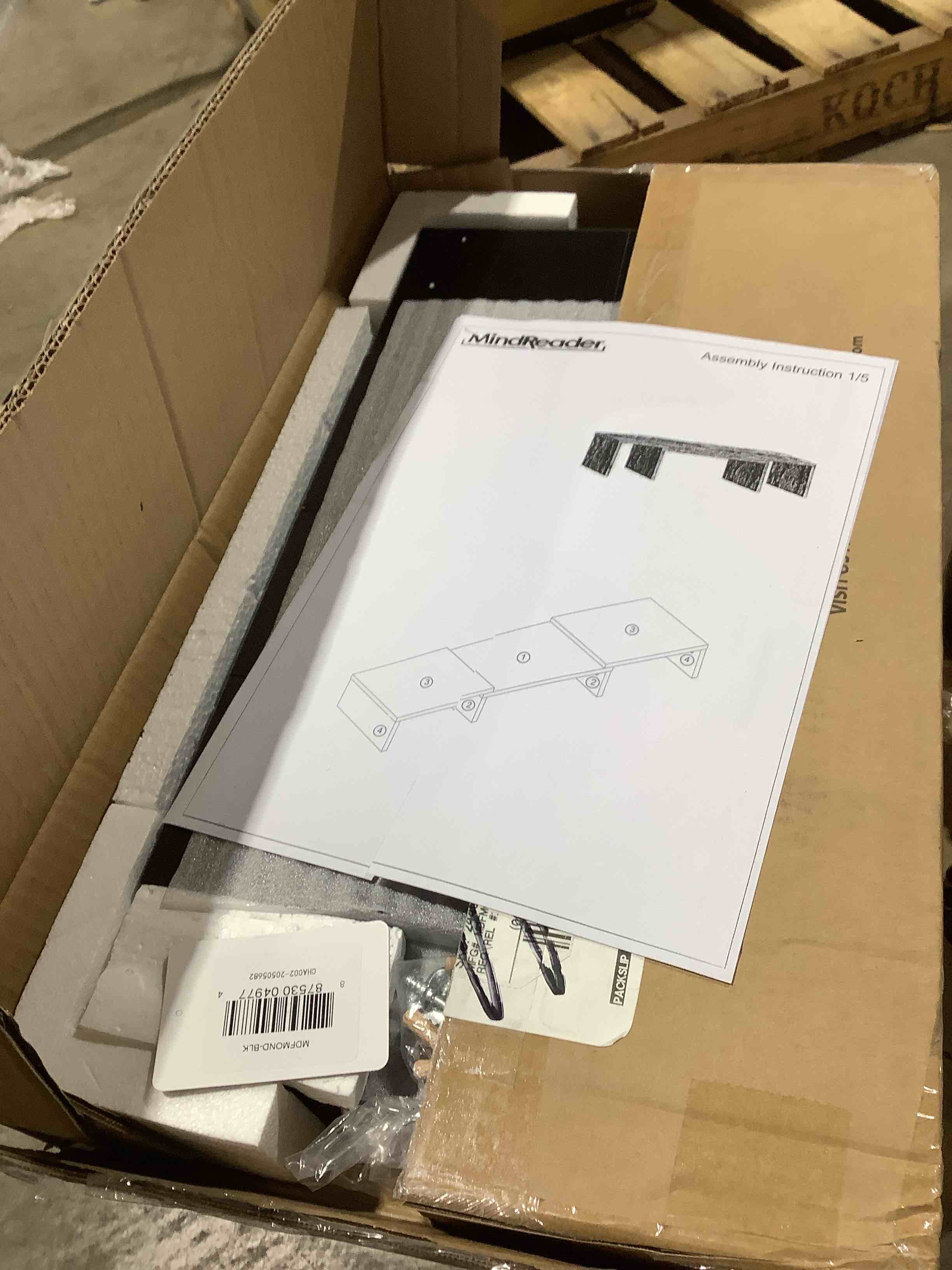 Condition photo showing New/Like New for Mind Reader Dual Monitor Stand, Height Adjustable, Desktop Organizer, Laptop Riser, Office, 51.25"L x 9.25"W x 4.75"H, Black