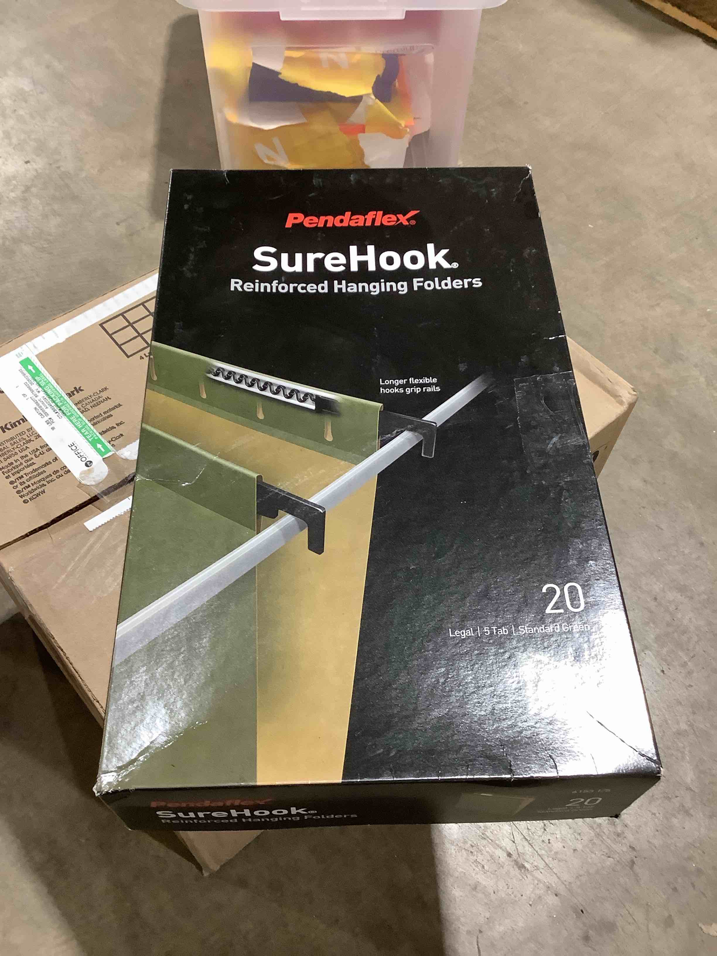 Condition photo showing New/Like New for Pendaflex® SureHook® Reinforced Hanging Folders  Legal Size  Standard Green  1/5 Cut  20/BX