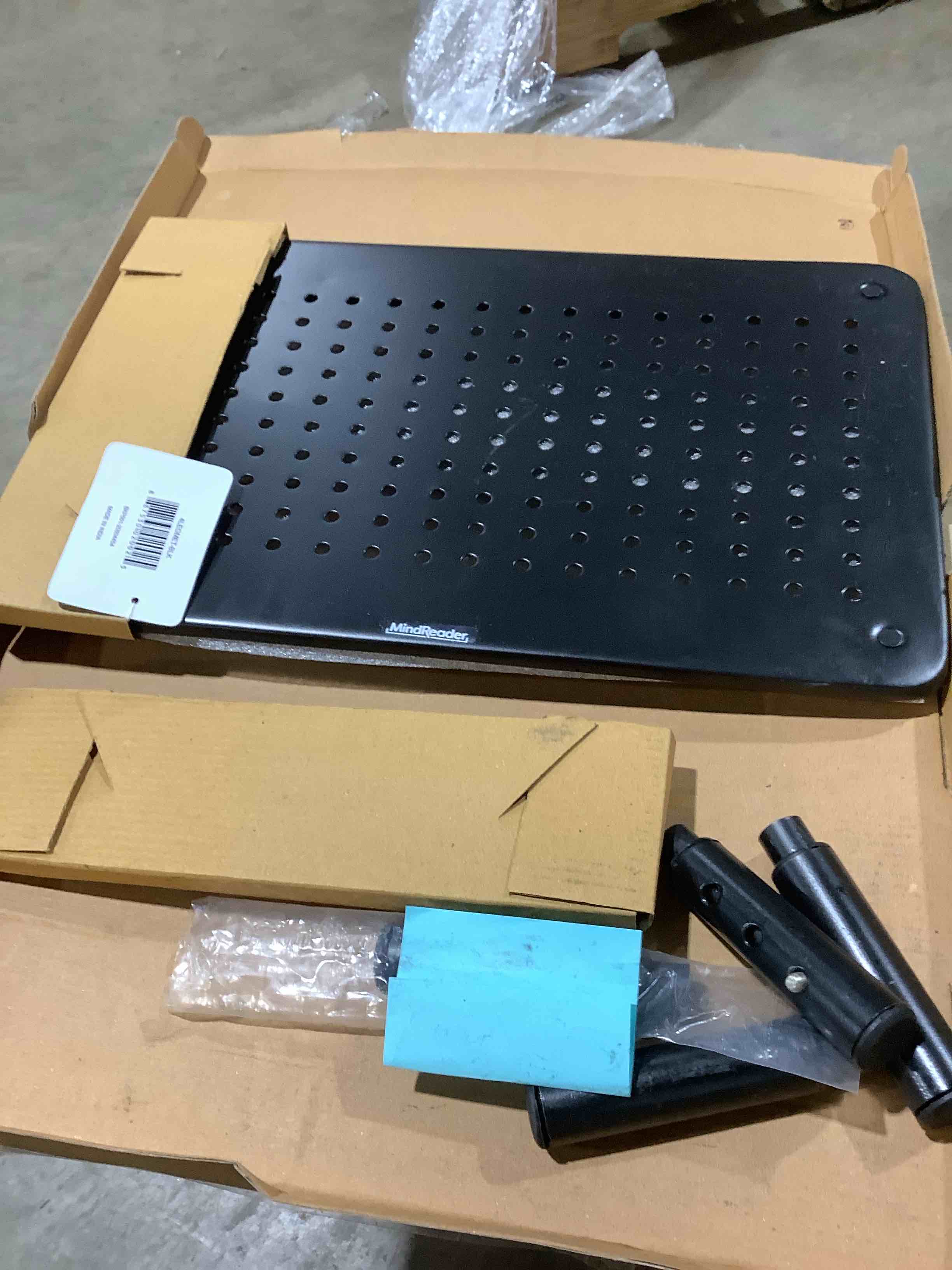 Condition photo showing New/Like New for Mind Reader - Monitor Stand, Height Adjustable, Ventilated Laptop Riser, Office, Metal, 14.5"L x 9.25"W x 4-5.5"H - Black