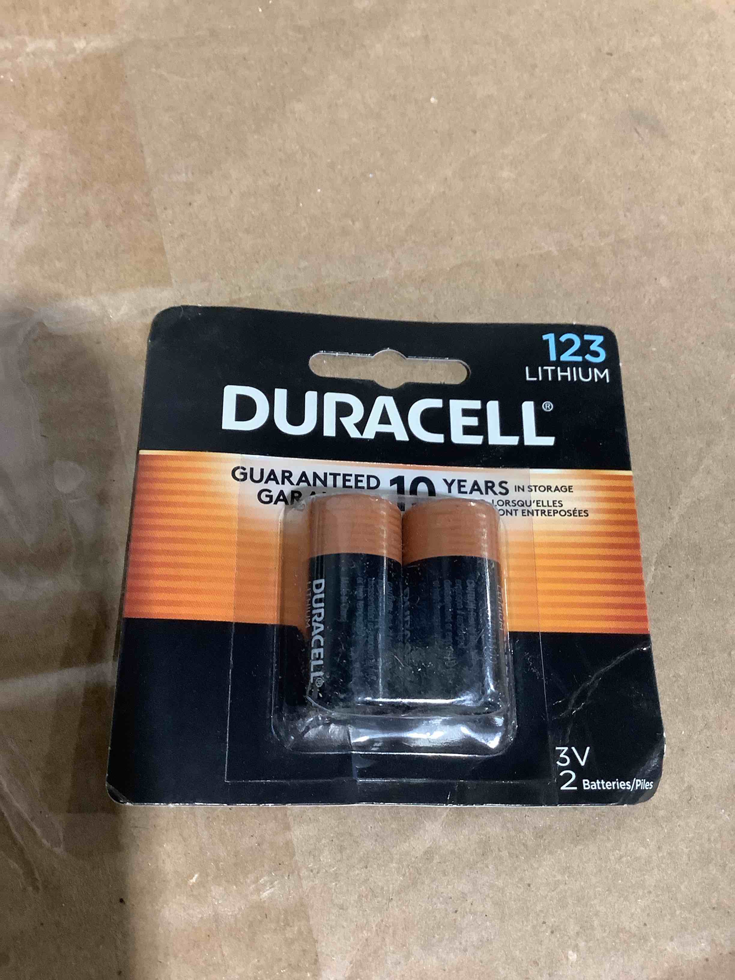 Condition photo showing New/Like New for Duracell 123 High Performance 3V Lithium Battery  2 Pack, in office 