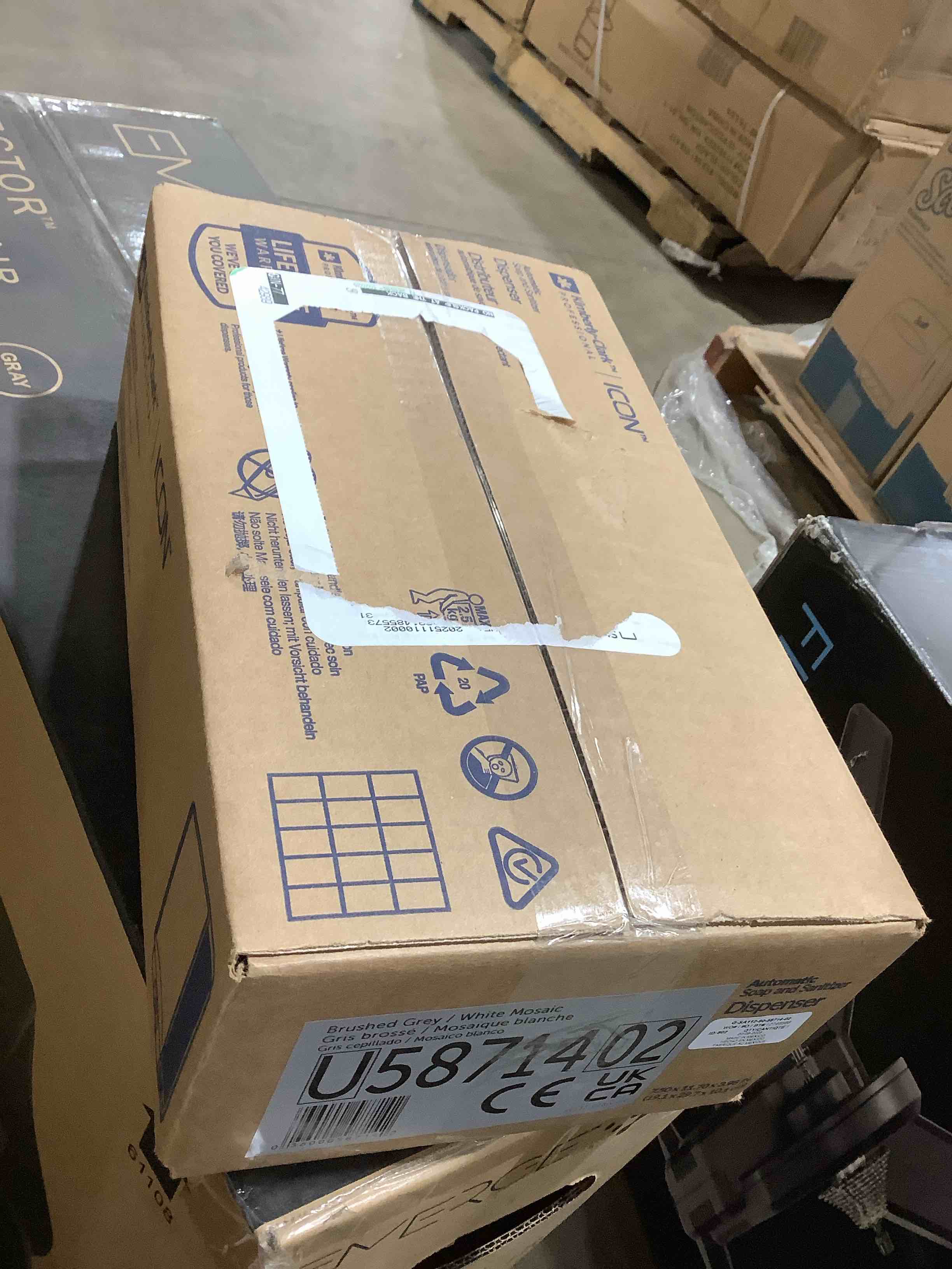 Condition photo showing New/Like New for Kimberly-Clark KCC58714 Automatic Soap & Sanitizer Dispenser  White Mosaic