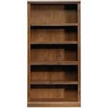 70" 5 Shelf Bookcase Oiled Oak - Sauder: Adjustable Storage, MDF Construction, Dark Brown