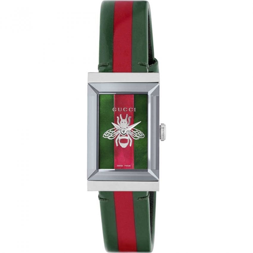Gucci Ladies G-Frame 21mm Web Stripe Watch | Bees