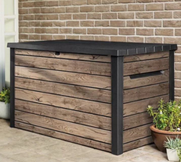 Keter Resin Deck Box Signature Collection Indoor/Outdoor Storage, 230 Gallon (missing parts)