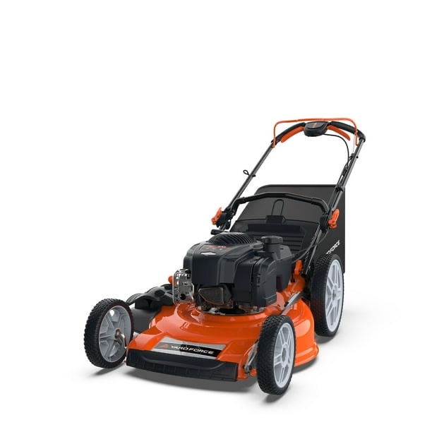 yard force 21” 3-in-1 self-propelled rwd gas mower with variable speed, briggs & stratton engine and vertical storage technology