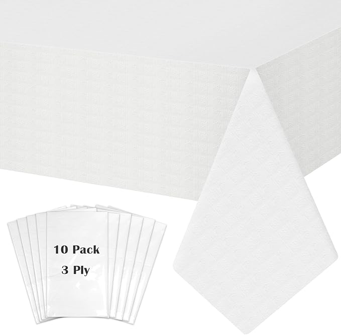 Member's Mark White 3-Ply Tissue Tablecovers, 54" x 108" (10 Count)