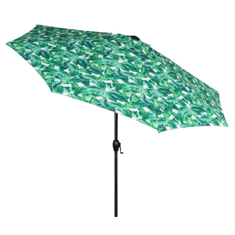 Mainstays 9ft Palm Round Outdoor Tilting Market Patio Umbrella with Crank