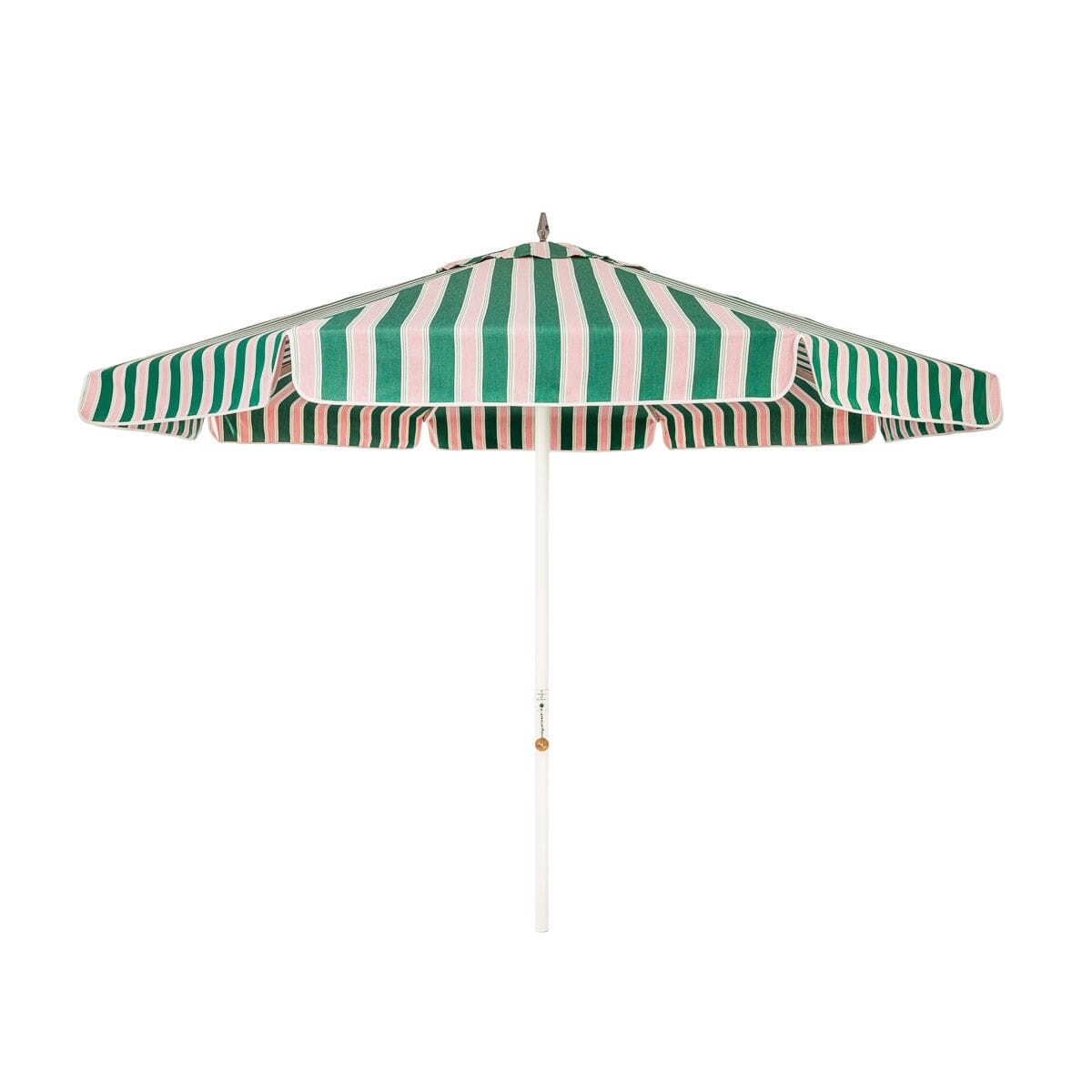 THE RESORT MARKET UMBRELLA IN TUULI STRIPE BLUE | 10' ANTIQUE green FRAME