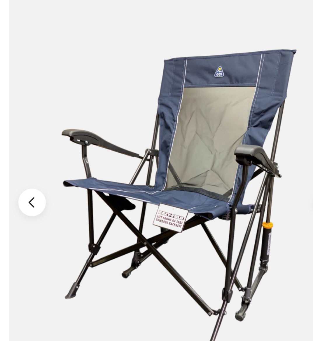 gci roadtrip rocker xl, oversized hard-arm spring-action camping rocker