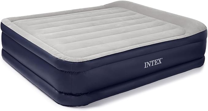 Intex Dura-Beam Standard Series Deluxe Pillow Rest Raised Airbed w/Soft Flocked Top for Comfort, Built-in Pillow & Electric Pump, Bed Height 16.5"", Queen Intex Dura-Beam Standard Series Deluxe Pillow Rest Raised Airbed w/Soft Flocked Top for Comfort, Built-in Pillow & Electric Pump, Bed Height 16.5"", Queen