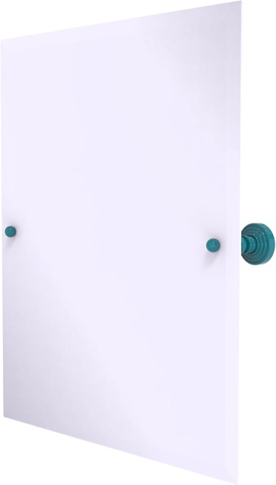 Allied Brass WP-92-GLT Frameless Rectangular Tilt Mirror with Beveled Edge, Glokzin Teal 21 x26 inches