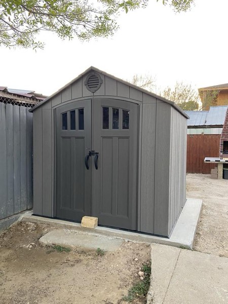 lifetime 8'x 7.5' outdoor storage shed