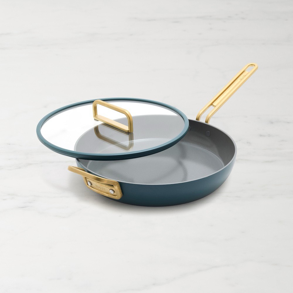 GREEN PAN STANLEY TUCCI™ CERAMIC NONSTICK 13" FRYPAN WITH LID | VENETIAN TEAL