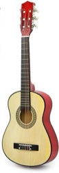 30" left handed natural wood guitar for kids/boys/beginners (natural)