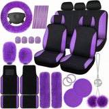 47 Car Seat Cover Full Set Car Seat Covers For Car Front Rear Seat Cover Fluffy Steering Wheel Cover Seat Belt Automotive Floor Mats Car Air Conditioner Decoration Strip Car Accessories Women