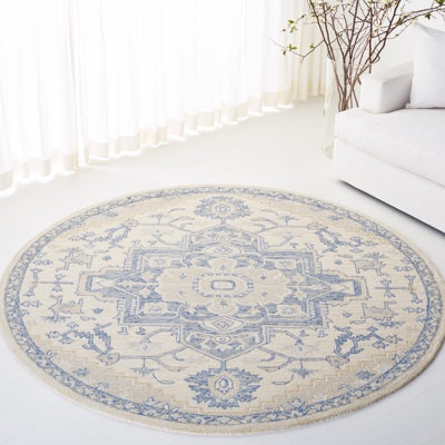 Lauren Ralph Lauren collection Percy rug ivory navy 5’ round