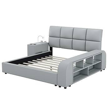 A queen bed set gray 2 boxes to pick up