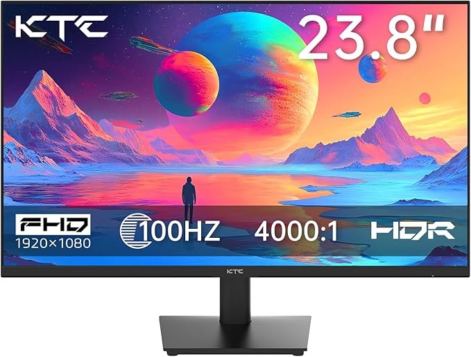 (used)24 inch Monitor - 1080P Monitor, 100Hz FreeSync Gaming Moniter with HDR10,VESA Mountable, Adjustable Tilt, ZeroFrame Design, HDMI,VGA,Earphone Ports, PC Monitors for Office